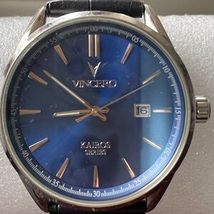 Vincero Kairos Series Blue Dial Men's Watch with new battery